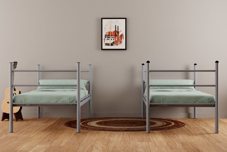 Strong Metal Ranza Çift Katlı Ayrılabilir 90x190 Cm Gri