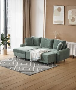 Corner Flavia Köşe Takımı Puflu HAKİ