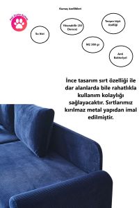 Corner Flavia Köşe Takımı Puflu LACİVERT
