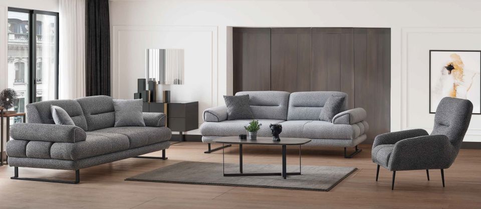 Kagu Tesla Salon Oturma Odası Koltuk Takımı 3+3+1