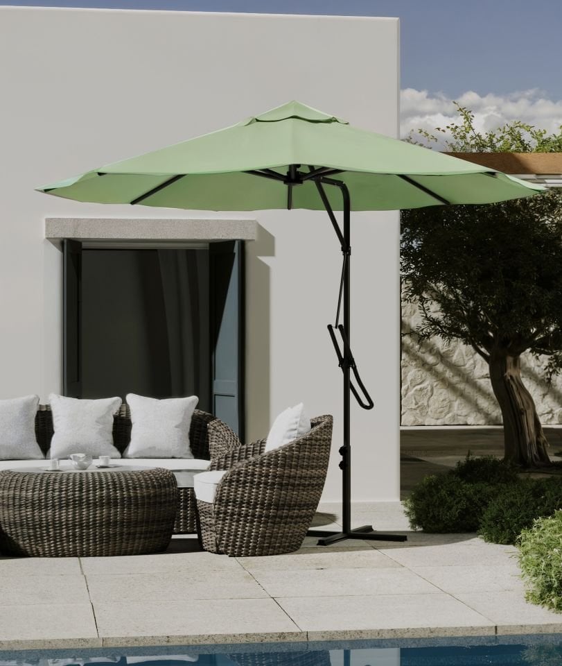 Kagu Bahçe Balkon Cafe Şemsiye 290x290 Cm Katlanır Yeşil