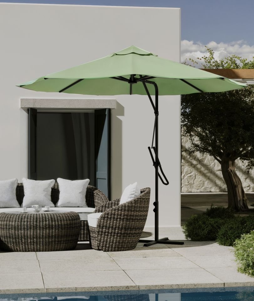 Kagu Bahçe Balkon Cafe Şemsiye 290x290 Cm Katlanır Yeşil