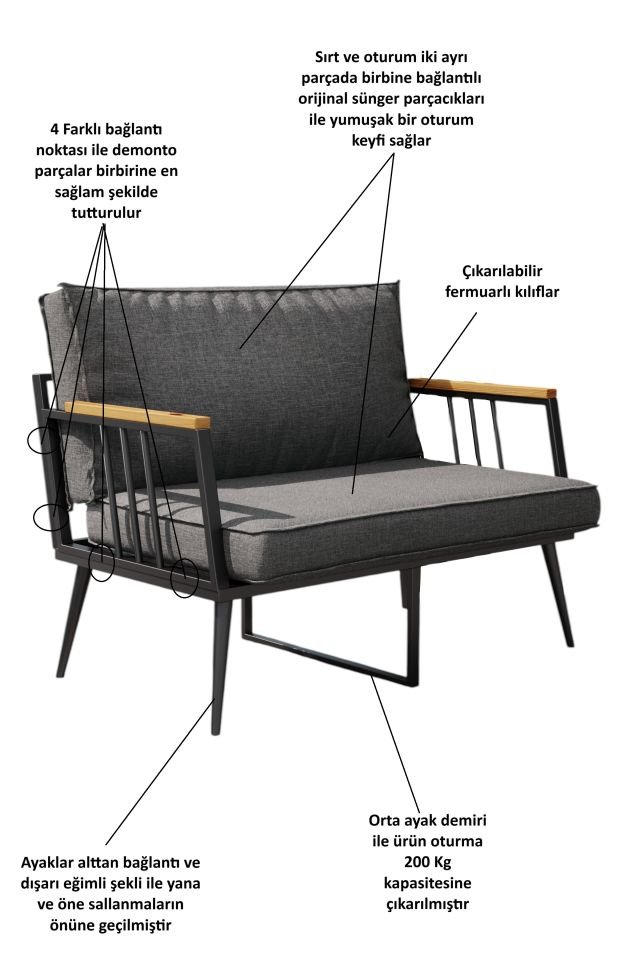 Kagu Ultralounge Bahçe Balkon Cafe Koltuk, Kanepe Oturma takımı