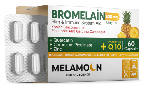 Bromelain 500 Mg Ve Qenzim Q10 Içeren Kapsül Takviye Edici Gıda 60 Kapsül