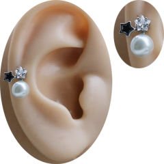 Zirkon Taşlı Tragus-Helix-Kıkırdak Piercing