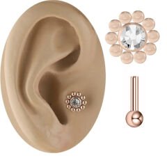 Zirkon Taşlı Rose Çelik Helix-Kıkırdak Piercing