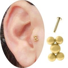 Gold Çelik Tragus-Helix-Kıkırdak Piercing