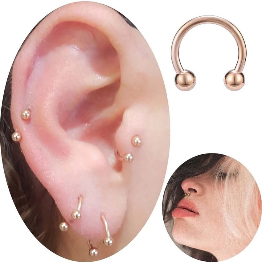 Çelik Rose Yarım Halka Piercing