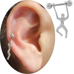 Çelik Asılan Adam Meme-Kulak-Helix-Kıkırdak Piercing