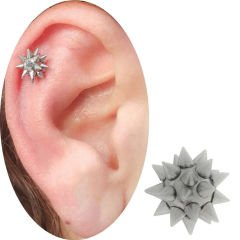 Çelik Dikenli Top Kulak-Helix-Kıkırdak Piercing