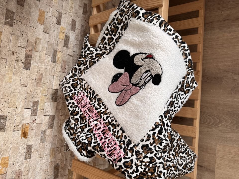 Minnie Baskılı Leopar Kot Ceket 4/5 Yaş