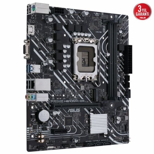 Asus Prıme H610M-K D4 Intel H610 Lga1700 Ddr4 3200 Dp Hdmı M2 Usb3.2 Matx Asus 5X Protectıon Iıı Arm