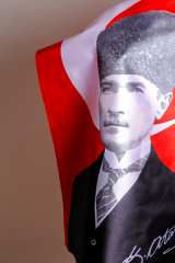 K.Atatürk İmzalı Türk Bayrağı Raşel Kumaş Dijital Baskı