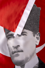 K.Atatürk İmzalı Türk Bayrağı Raşel Kumaş Dijital Baskı