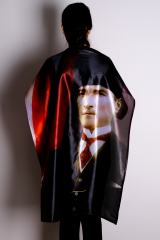 Atatürk Portre Raşel Kumaş Dijital Baskı Bayrak