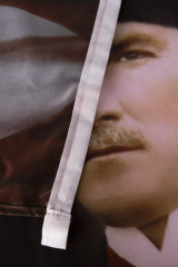 Atatürk Portre Raşel Kumaş Dijital Baskı Bayrak
