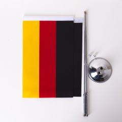 Almanya 2li Masa Bayrağı Saten Kumaş Dijital Baskı 15x22,5 cm