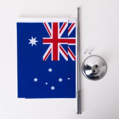 Avustralya 2li Masa Bayrağı Saten Kumaş Dijital Baskı 15x22,5 cm
