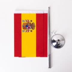 İspanya 2li Masa Bayrağı Saten Kumaş Dijital Baskı 15x22,5 cm