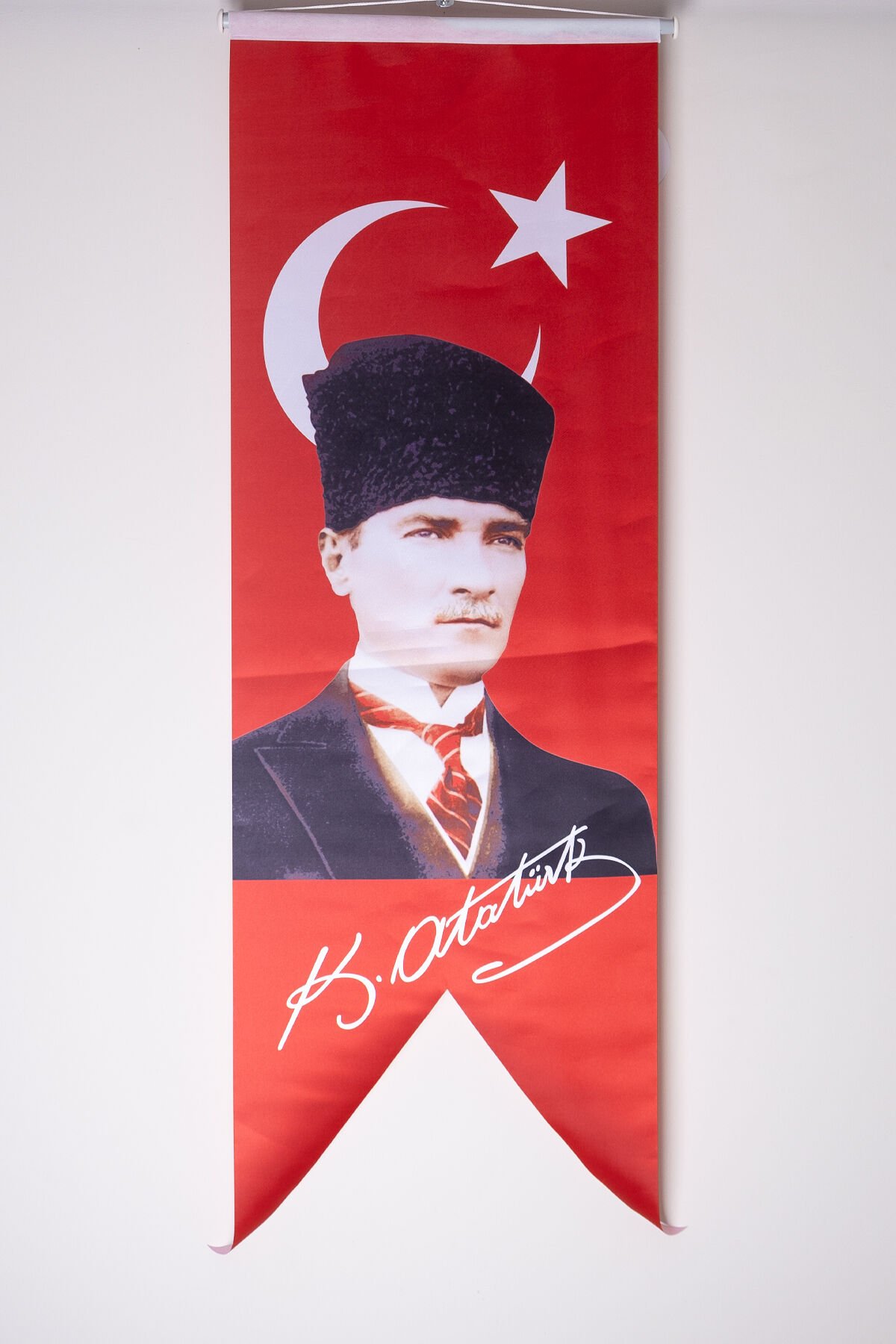 Atatürk Bayrağı Flama Saten Kırlangıç