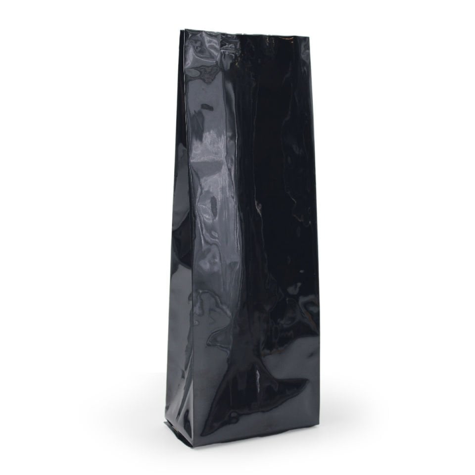 Siyah Parlak Alüminyum Yan Körüklü Torba 7,5x20+2 Cm 100 Gr