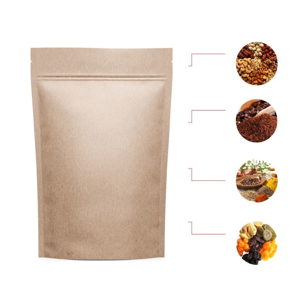 Kraft Alüminyum Kilitli Doypack 16x27+4,5 Cm 500 Gr 100 Adet