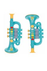 Oyuncak Trompet Rengarenk Işıklı Farklı Ses Modlu Trompet 26cm. Mavi