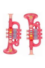 Oyuncak Trompet Rengarenk Işıklı Farklı Ses Modlu Trompet 26cm. Pembe