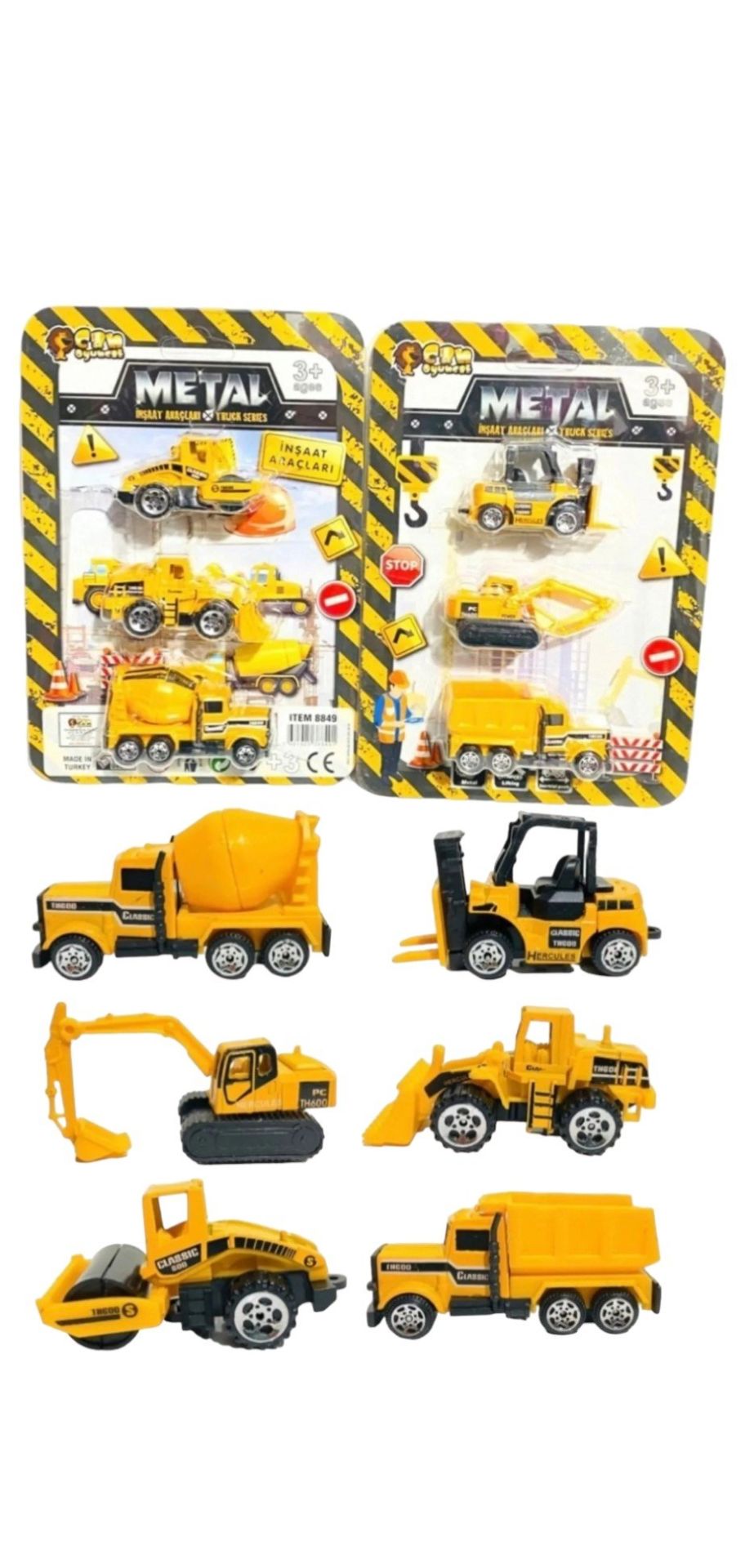Oyuncak Inşaat Makinaları Metal Mini İnşaat Araçları Seti 6 lı set