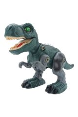 Eğlence Dolu Kumandalı Oyuncak Dinozor Sesli, Işıklı ve Pilli Matkabıyla Sök-Tak Özellikli 30cm.