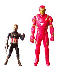 Avengers İronman Işıklı Sesli 30cm. Figür ve Kaptan Amerika Işıklı 16cm. Figür 2'li Set