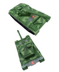 Oyuncak Tank Çarpıp Dönen Işıklı Sesli Oyuncak Tank 20cm. Yeşil