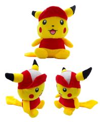 Pokemon Peluş Pikachu Sevimli Renkli Peluş Oyuncakları Kırmızı 20cm.