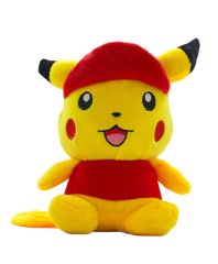 Pokemon Peluş Pikachu Sevimli Renkli Peluş Oyuncakları Kırmızı 20cm.