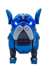 Havlayan, Işıklı ve Ayarlanabilir Oyuncak Robot Metal Köpek 12cm. Mavi