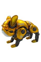 Havlayan, Işıklı ve Ayarlanabilir Oyuncak Robot Metal Köpek 12cm. Sarı