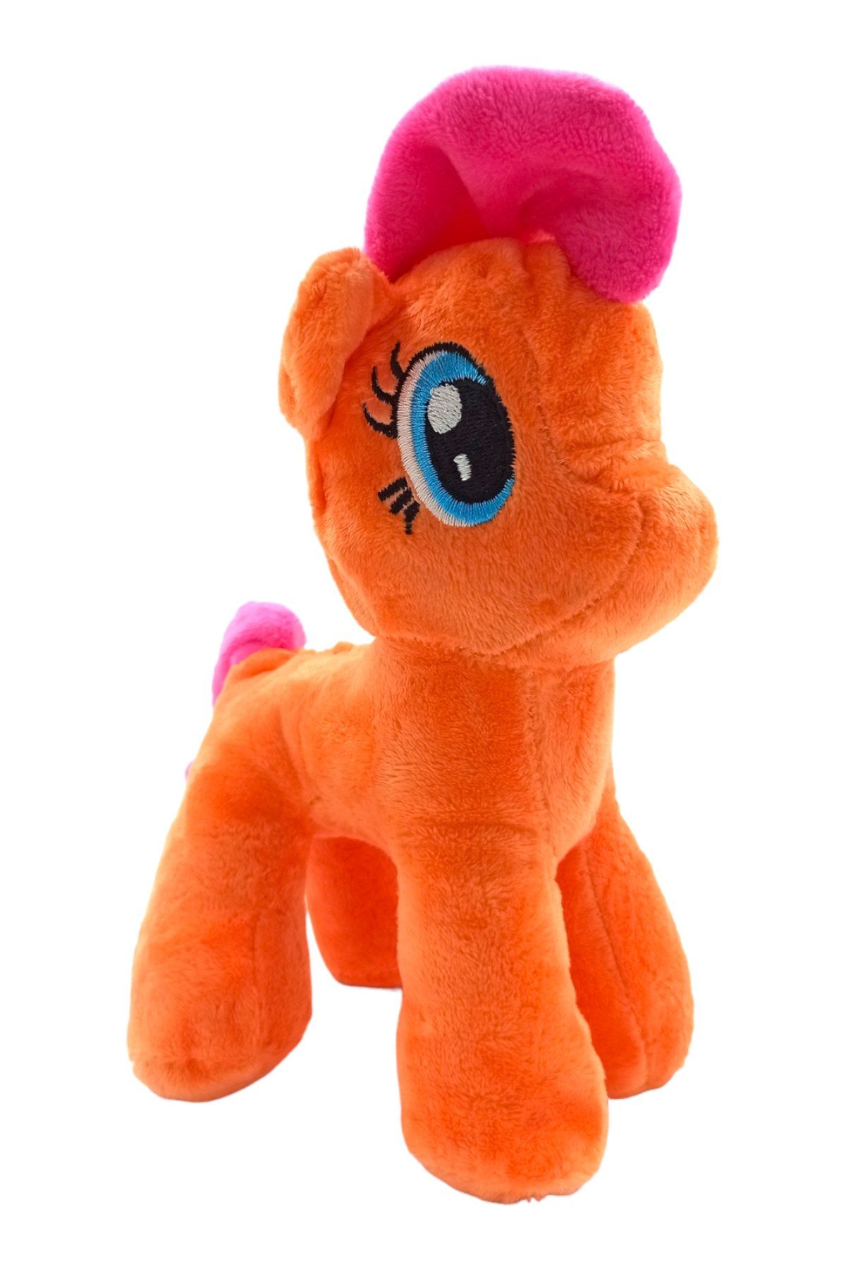 Çocukların Favorisi: Vantuzlu Peluş Pony Figürü Turuncu Renkli 23cm.