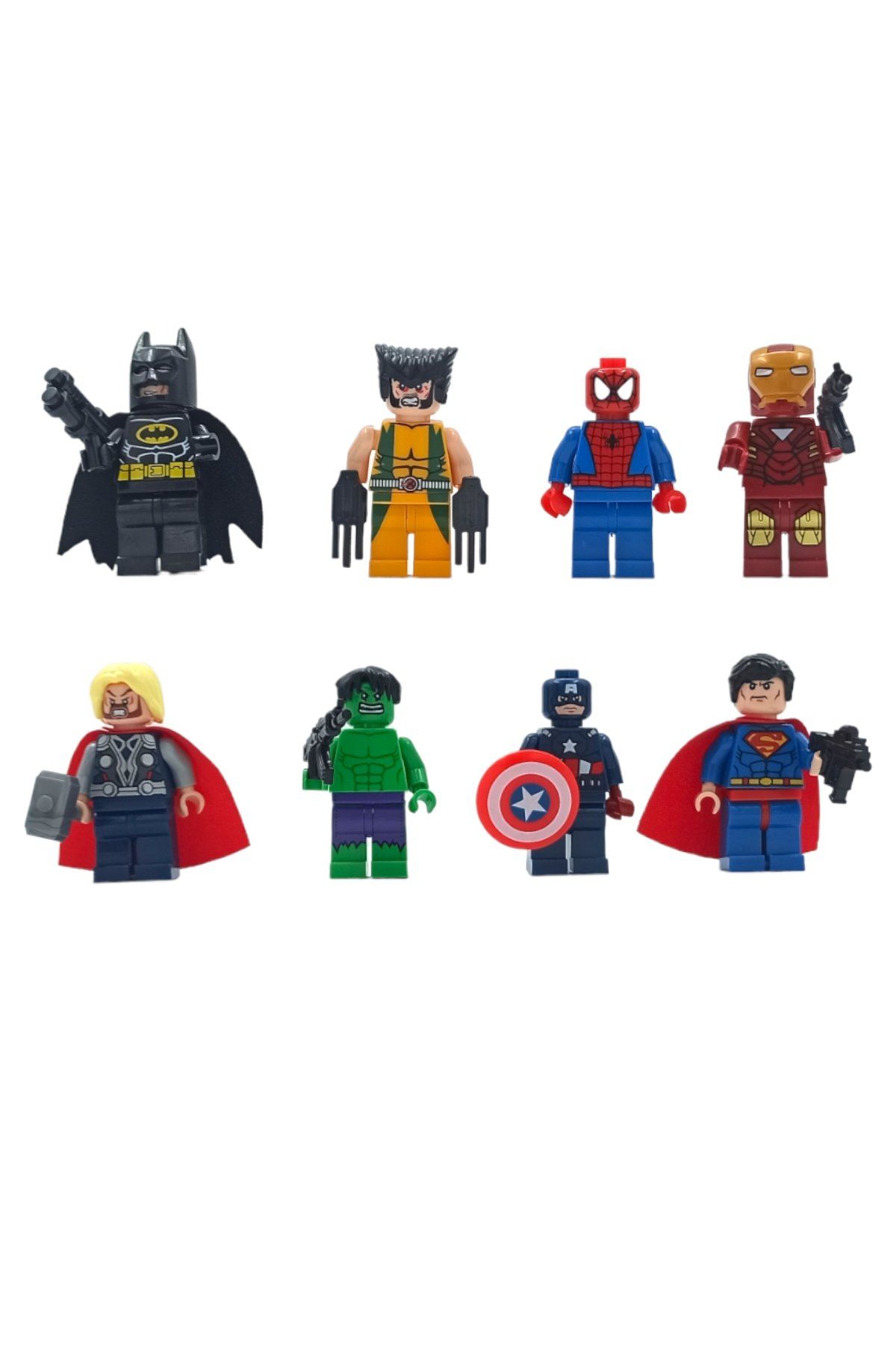 Lego Uyumlu 8'li Avengers Figür Seti 4cm. Marvel Fanlarına Özel Evreninin En Büyük Kahramanları