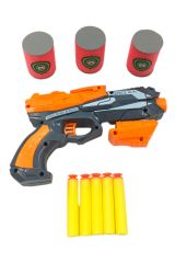 Nerf Benzeri Silahın Yeni Kralı: 19 cm Boyunda 5 Sünger Mermili 3 Sünger Hedefli Oyuncak Silah