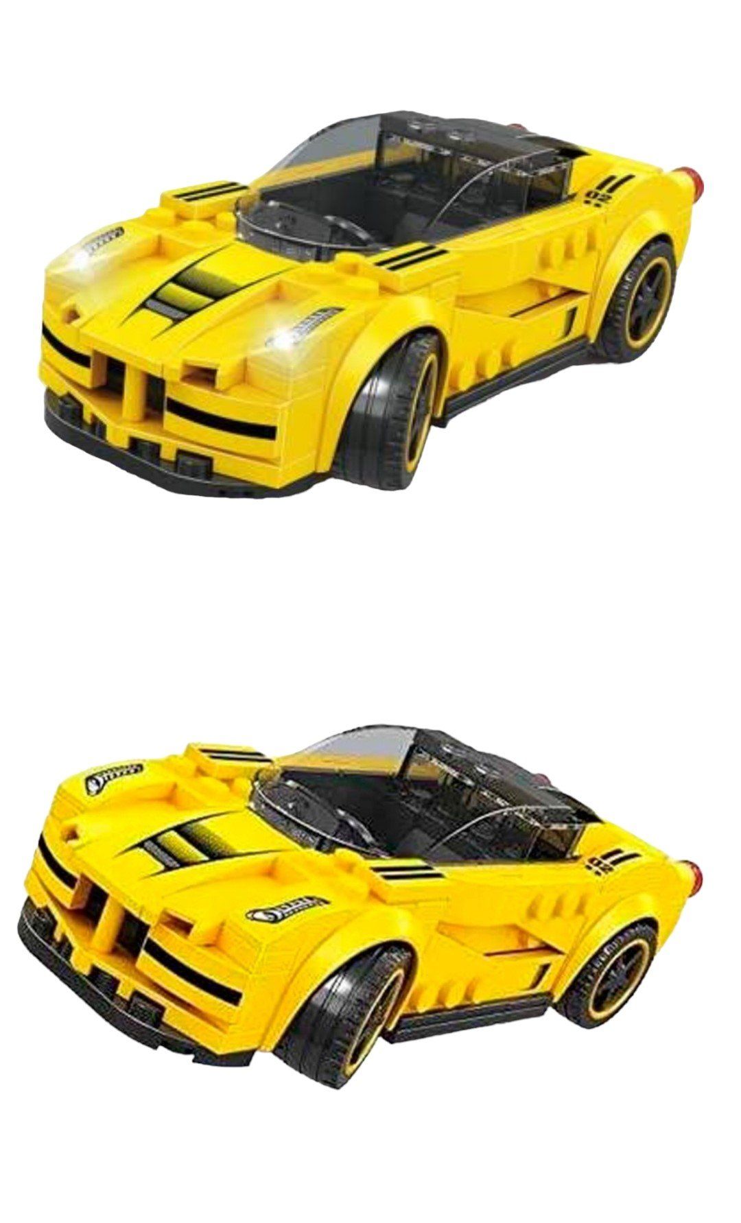 Spor Araba Lego 143 Parça Işıkları Yanan Sarı Spor Araba Lego Seti Sarı