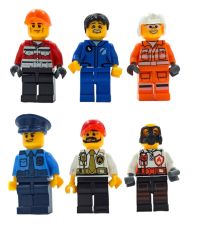 Lego Uyumlu Polis/İtfaiye Karışık 24lü Lego Figür Seti 4.5cm. Lego Fanlarına Evreninin Kahramanları