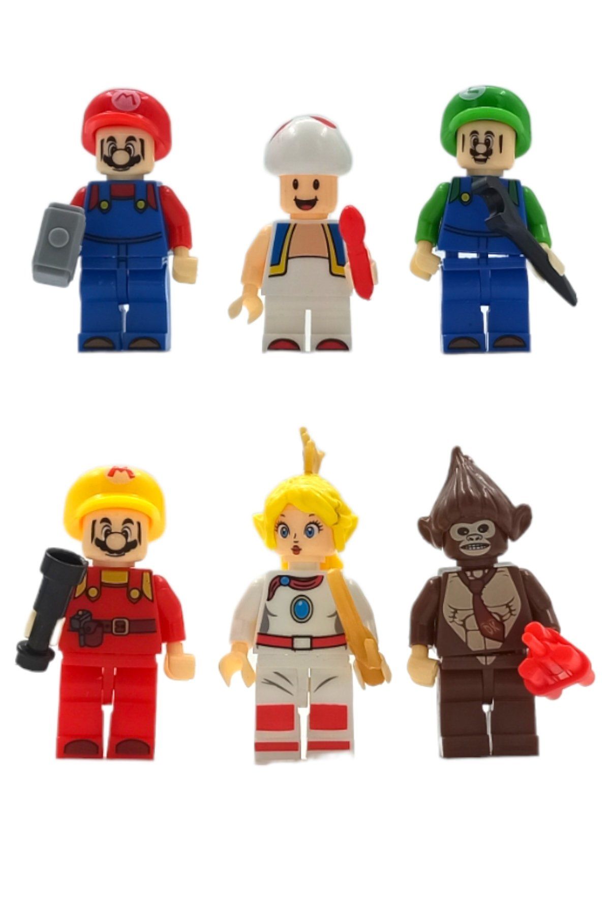 Legolarınıza Renk Katacak: Süper Mario ve Arkadaşları 6lı Figür Seti 5cm.