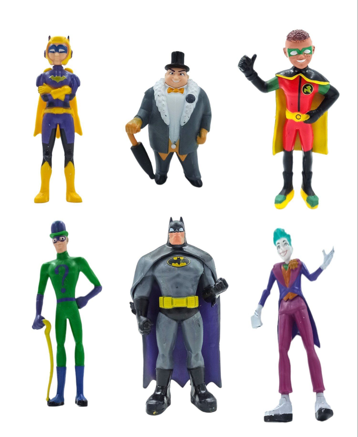 Batwheels Figürleri Batman, Riddler, Penguin, The Joker, Robin, Batgirl Karakterleri 6lı Set