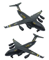 Oyuncak Askeri Kargo Uçağı Sesli Işıklı Metal Asker Kargo Uçağı Siyah 23cm.