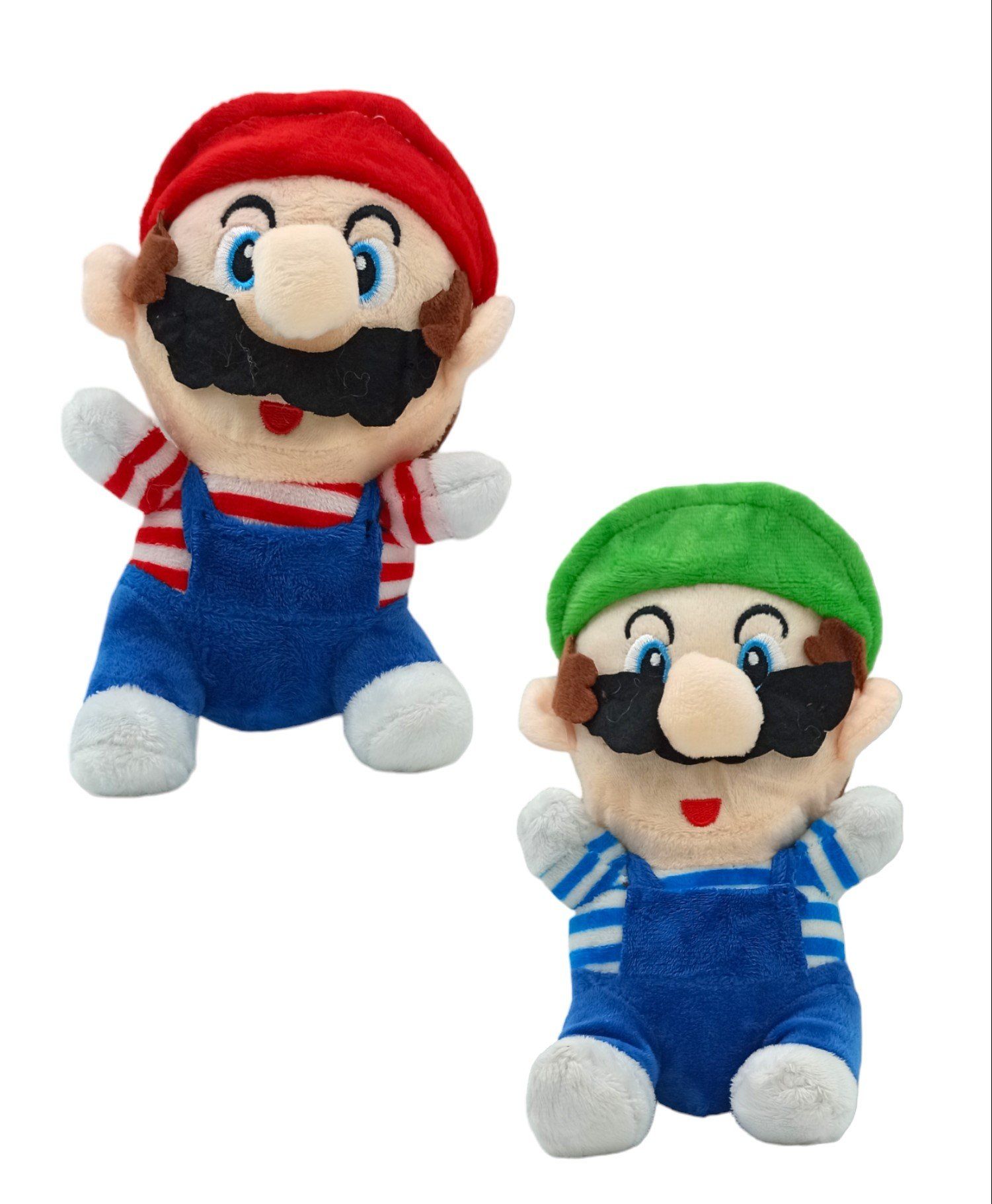 Süper Mario Oyuncakları Peluş Süper Mario ve Luigi Karakterleri 2 Karakter Bir Arada 20cm.