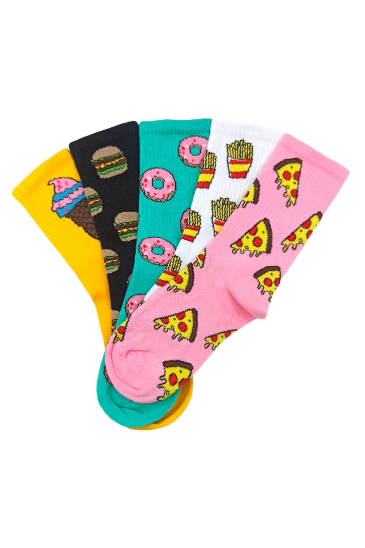 Yenilikçi Tasarım: 5li Fast Food Temalı Çorap Seti İle Tarzınızı Tamamlayın