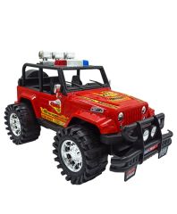 Oyuncak Arazi Aracı Büyük Boy İçi Dolu Tekerlekleri Mekanizmalı Sürtmeli Jeep İthal 50x27cm Kırmızı