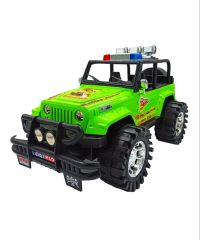 Oyuncak Arazi Aracı Büyük Boy İçi Dolu Tekerlekleri Mekanizmalı Sürtmeli Jeep İthal 50x27cm Yeşil