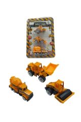 Metal İş Makinaları 3lü Mini Boy Oyuncak İş Makinaları Seti