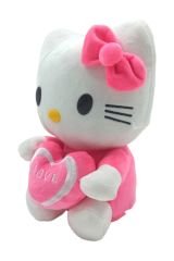 Kalp Temalı Hello Kitty Peluş 20cm. Yumuşak, Sevimli, Hediyelik